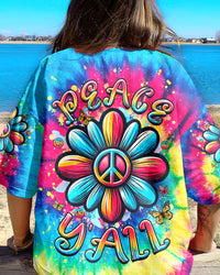 PEACE Y'ALL TIE DYE ALL OVER PRINT - YHHG1106244