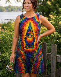 GNOME HIPPIE SWIRL FLOUNCE DRESS  - TLHG3107263