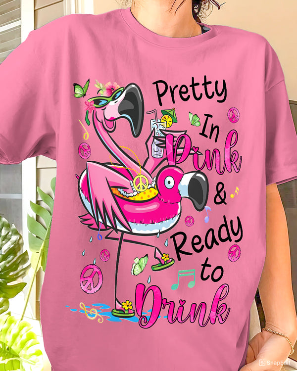 PRETTY IN PINK FLAMINGO COTTON SHIRT - TYQY1706244