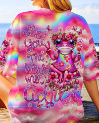 BE YOU THE WORLD WILL ADJUST FROG ALL OVER PRINT - TYQY1507242