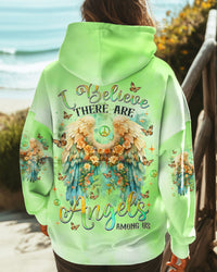 I BELIEVE THERE ARE ANGELS AMONG US WINGS FLOWER  ALL OVER PRINT - TLNZ0312245