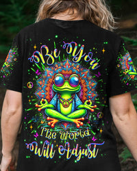 BE YOU THE WORLD WILL ADJUST FROG ALL OVER PRINT - YHHG1107243
