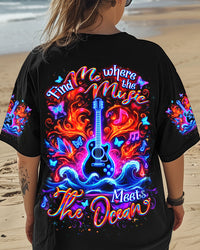 FIND ME WHERE THE MUSIC MEETS THE OCEAN GUITAR ALL OVER PRINT - YHDU1904251
