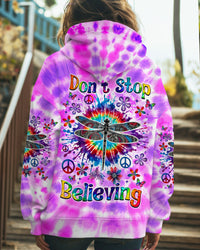 DON'T STOP BELIEVING DRAGONFLY  TIE DYE  ALL OVER PRINT - TLNZ2911243