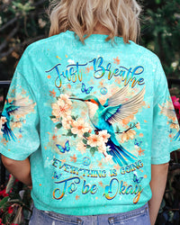 JUST BREATHE HUMMINGBIRD ALL OVER PRINT - YHHG1605244