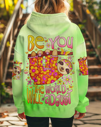 BE YOU THE WORLD WILL ADJUST SLOTH ALL OVER PRINT - TLNZ2708244