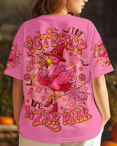 IN OCTOBER WE WEAR PINK FLAMINGO HALLOWEEN BREAST CANCER AWARENESS ALL OVER PRINT - TLNO1208251