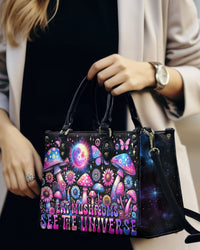 EAT MUSHROOMS SEE THE UNIVERSE LEATHER HANDBAG - TYTM3005245