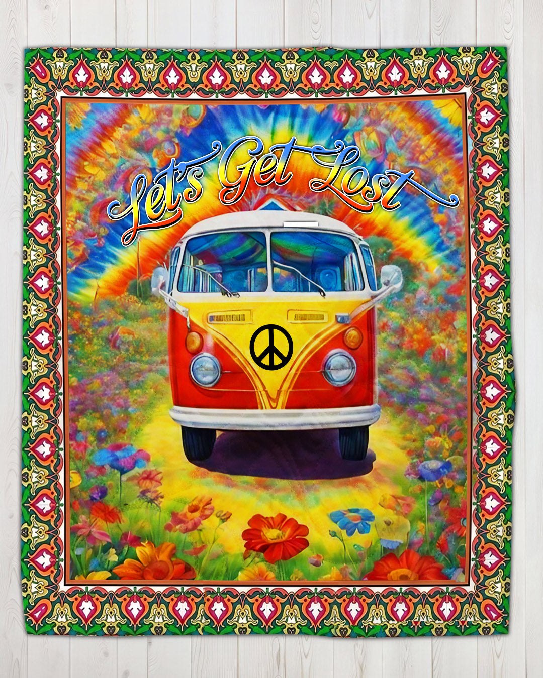 PERSONALIZED LET’S GET LOST HIPPIE COUPLE FLEECE BLANKET - YHHN1403254