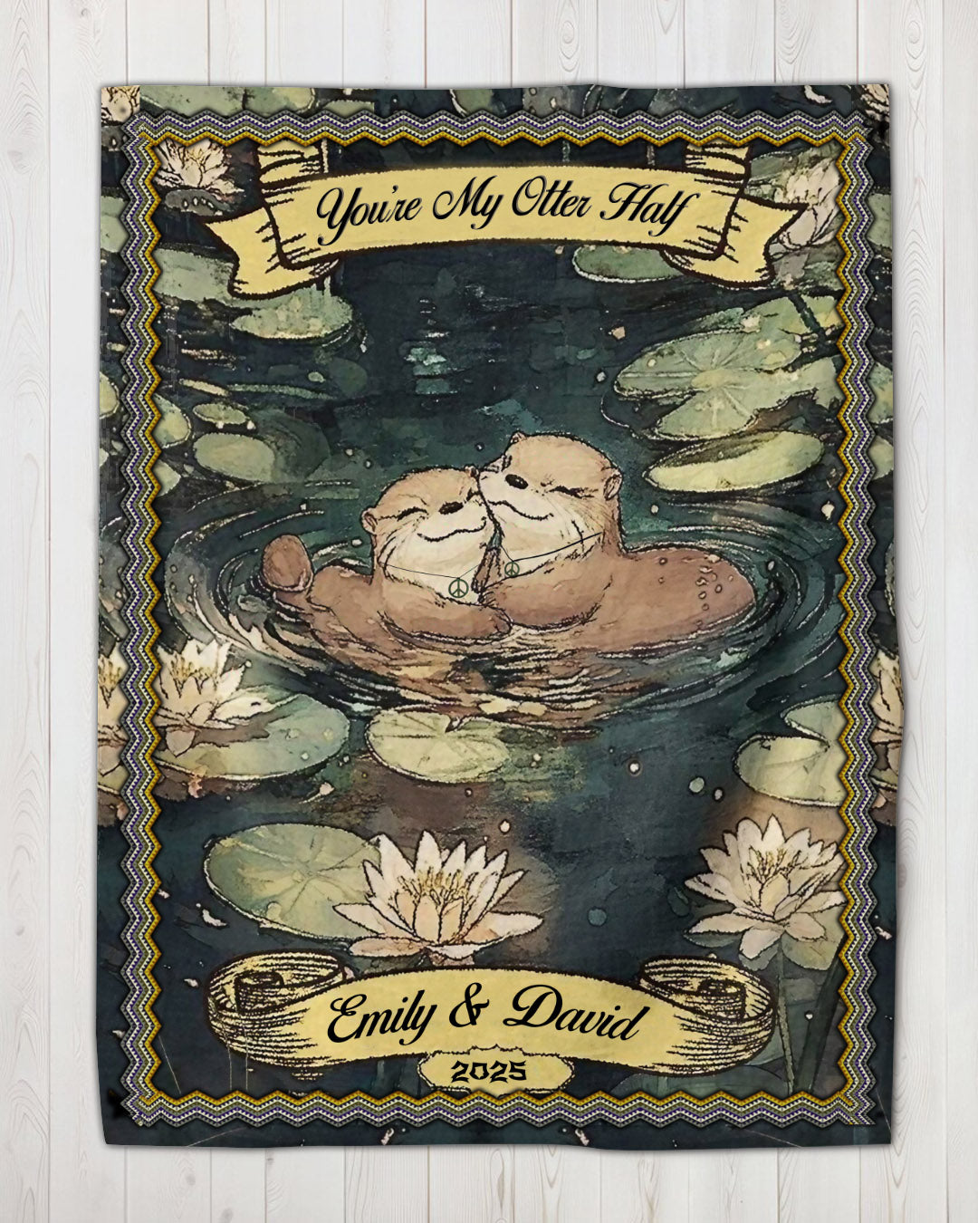 PERSONALIZED YOU'RE MY OTTER HALF FLEECE BLANKET - YHHN0602252