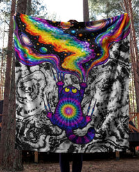 SCRATCHING CAT GALAXY FLEECE BLANKET - KMTM1401261