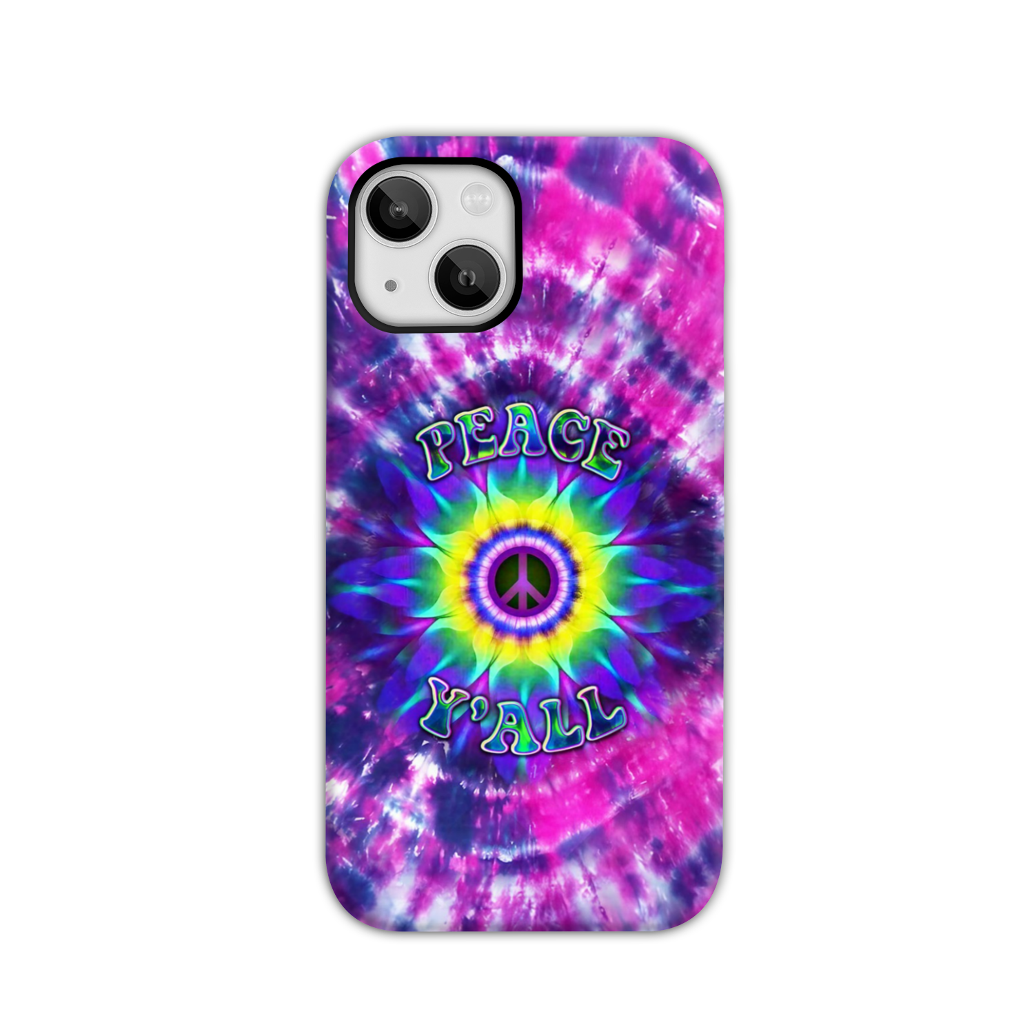 PEACE Y'ALL TIE DYE PHONE CASE - YHDU2906235