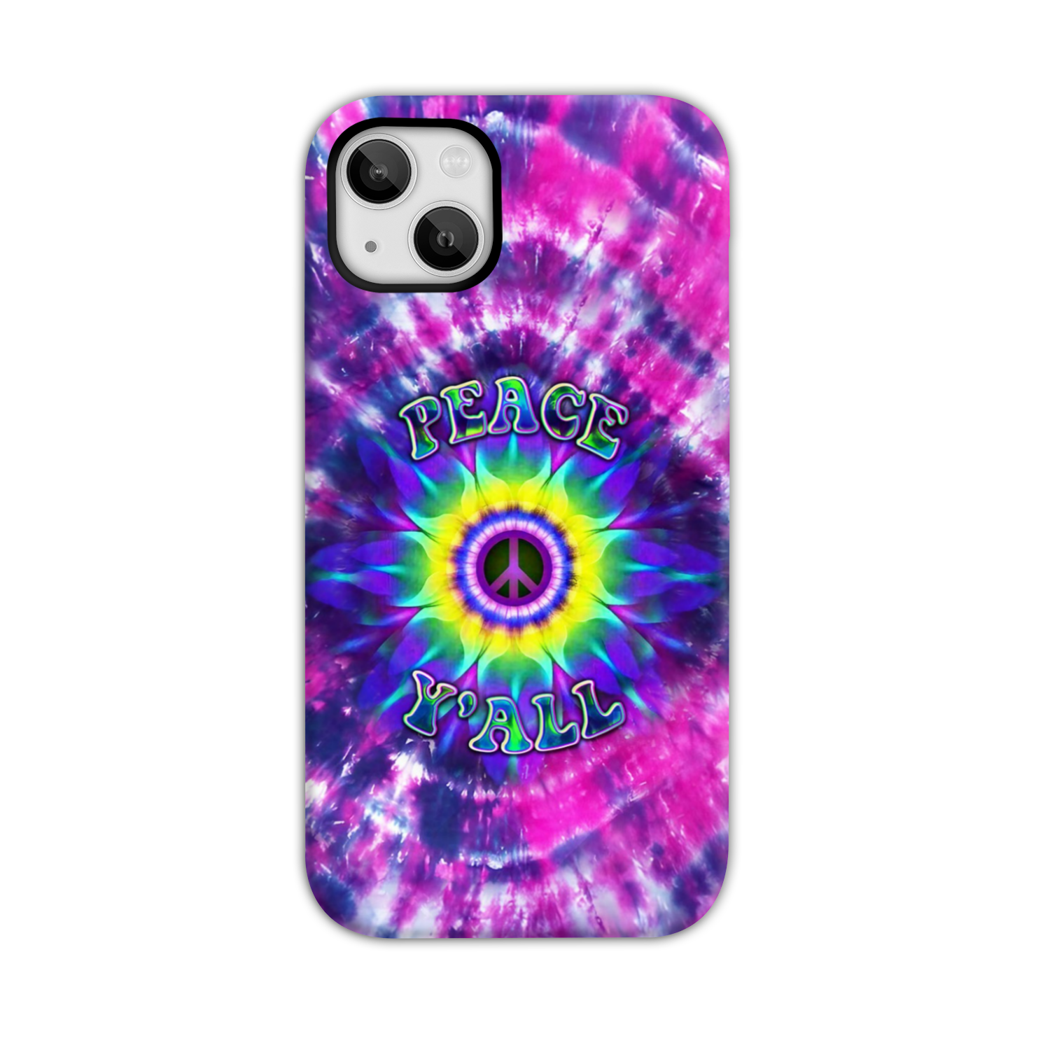 PEACE Y'ALL TIE DYE PHONE CASE - YHDU2906235