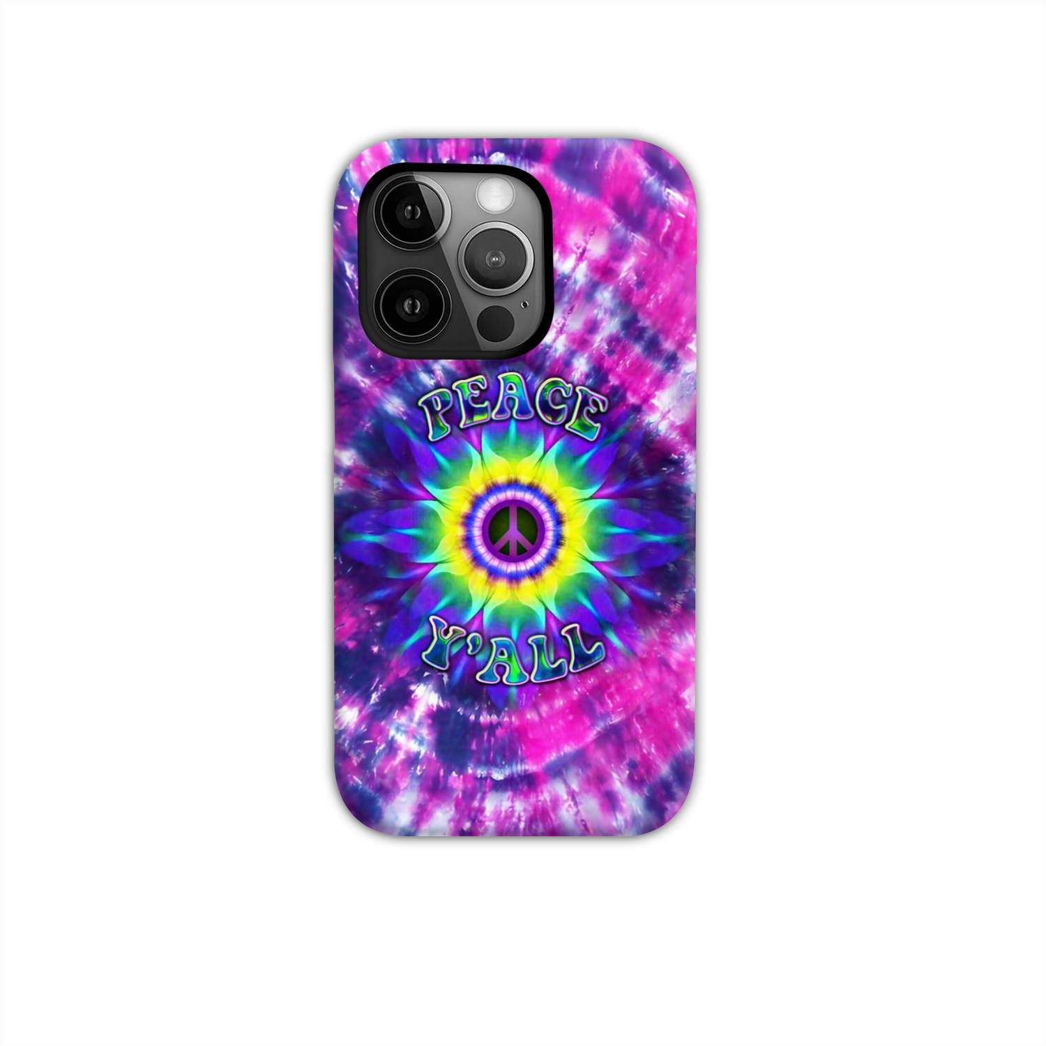 PEACE Y'ALL TIE DYE PHONE CASE - YHDU2906235