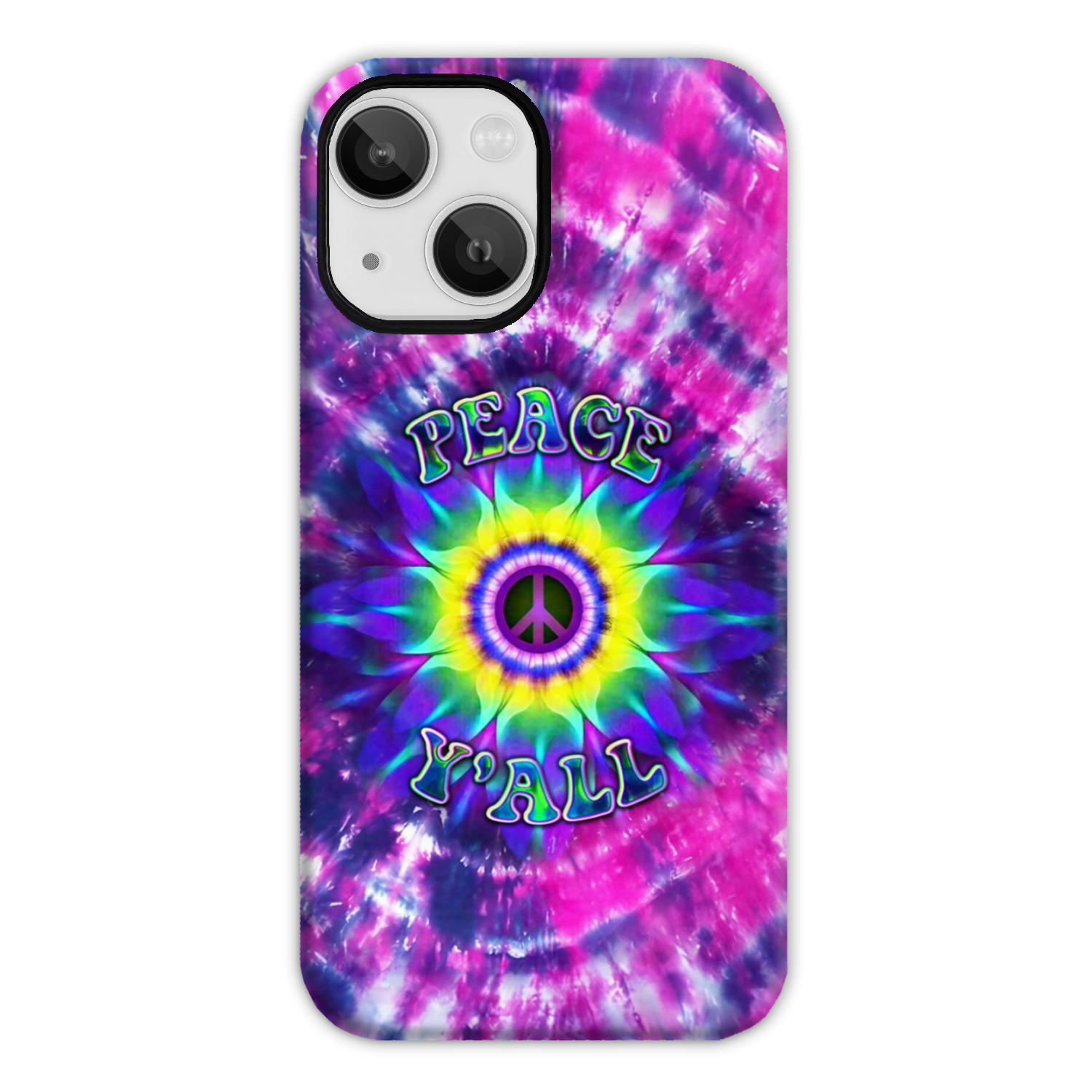 PEACE Y'ALL TIE DYE PHONE CASE - YHDU2906235