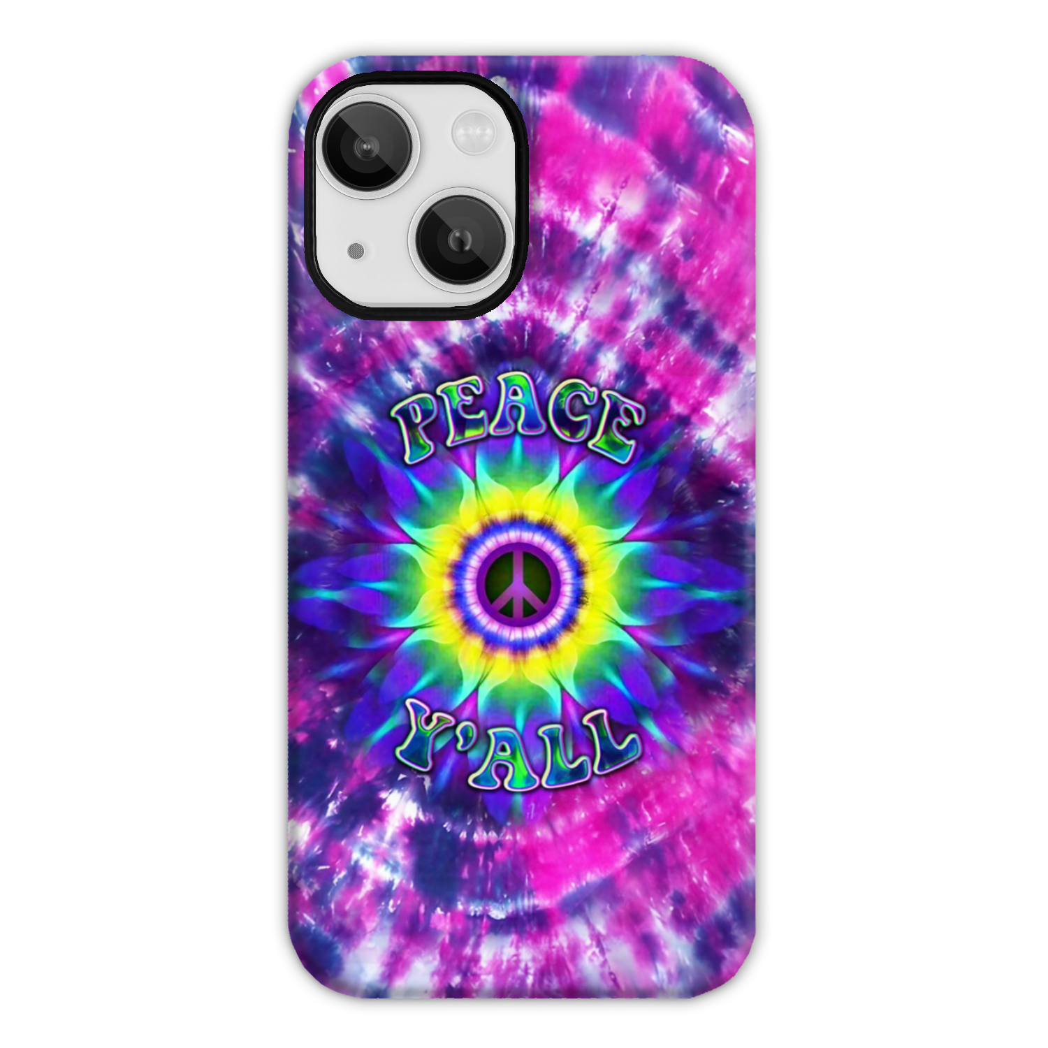 PEACE Y'ALL TIE DYE PHONE CASE - YHDU2906235