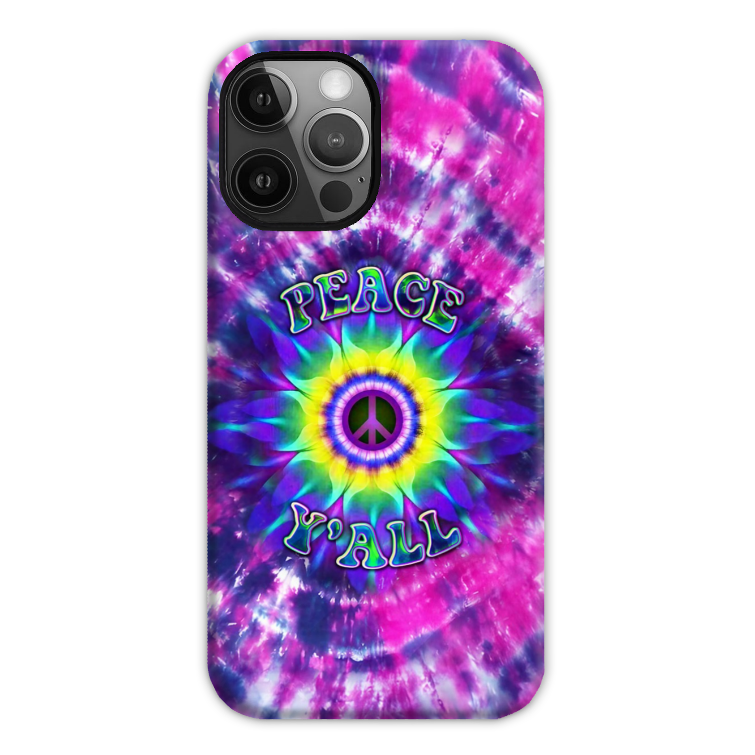 PEACE Y'ALL TIE DYE PHONE CASE - YHDU2906235