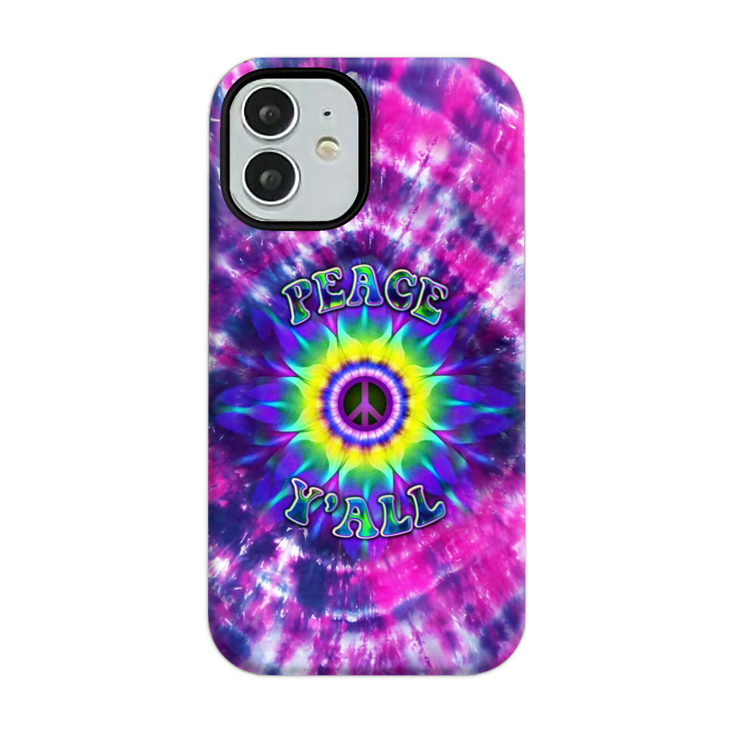 PEACE Y'ALL TIE DYE PHONE CASE - YHDU2906235