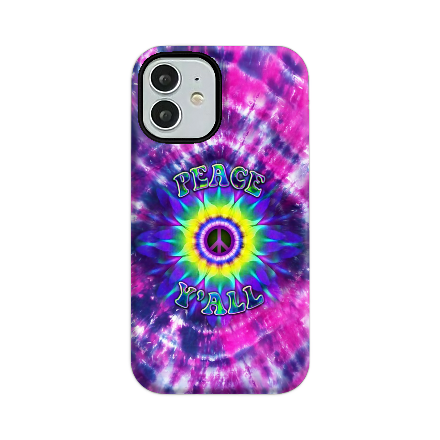 PEACE Y'ALL TIE DYE PHONE CASE - YHDU2906235