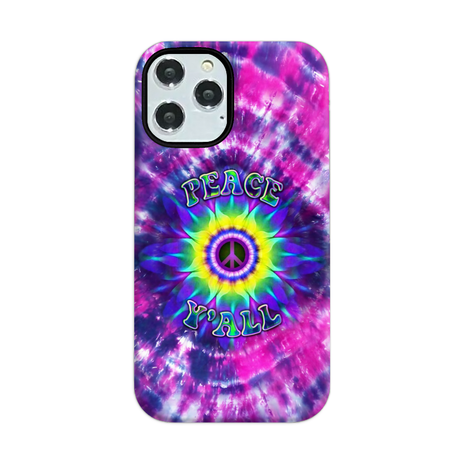 PEACE Y'ALL TIE DYE PHONE CASE - YHDU2906235