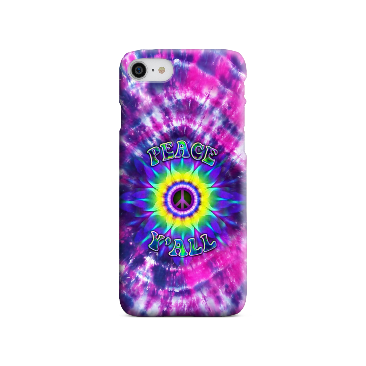 PEACE Y'ALL TIE DYE PHONE CASE - YHDU2906235