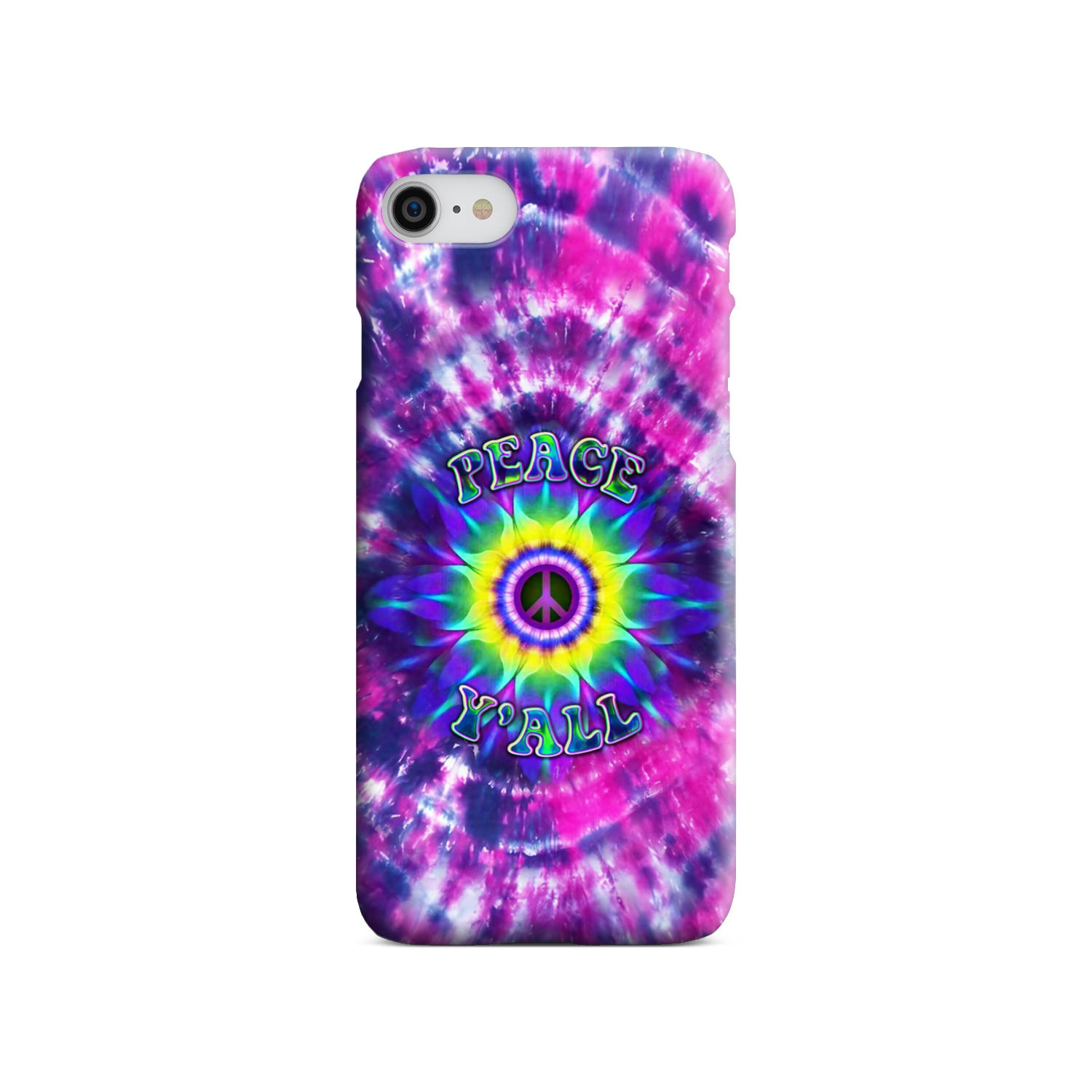 PEACE Y'ALL TIE DYE PHONE CASE - YHDU2906235