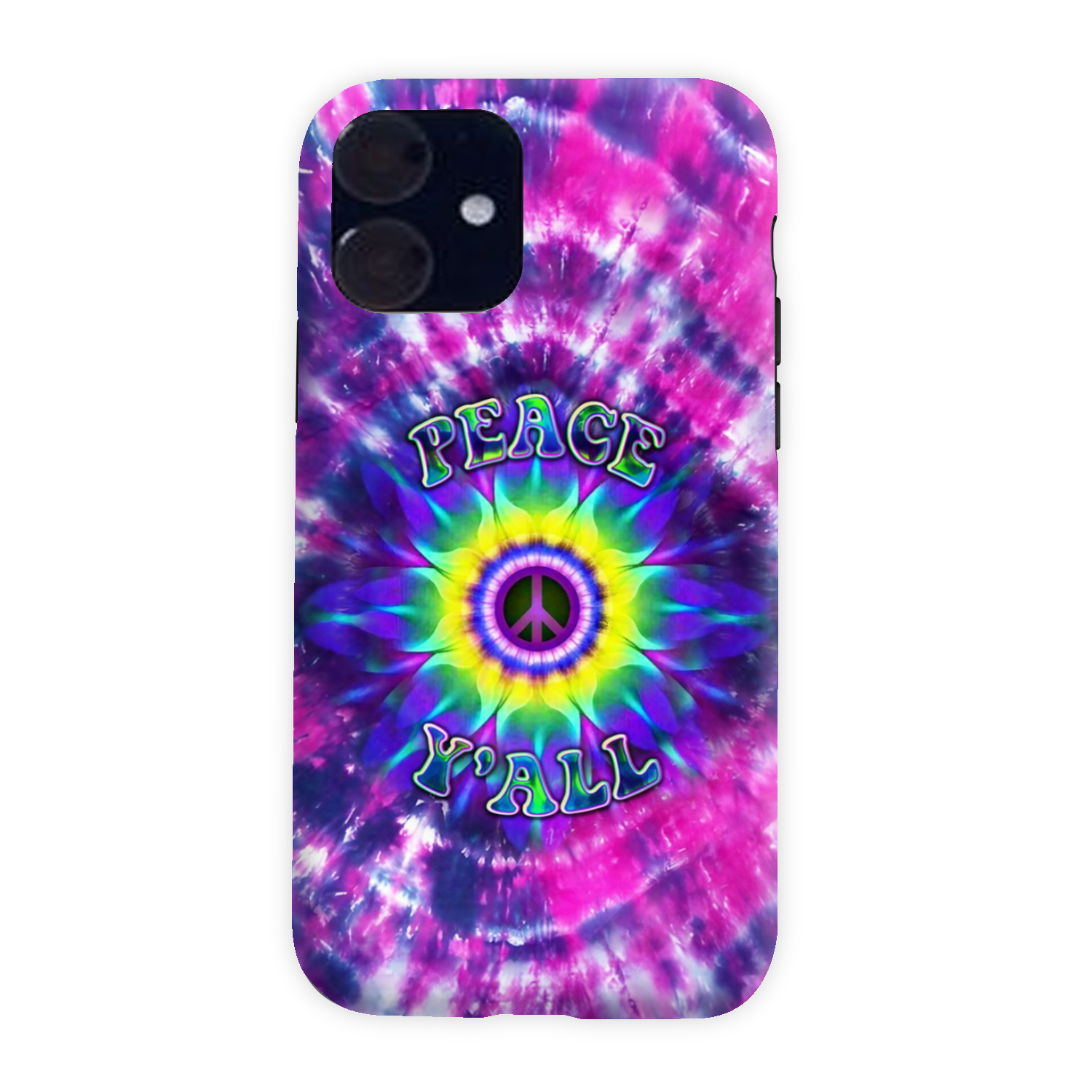 PEACE Y'ALL TIE DYE PHONE CASE - YHDU2906235