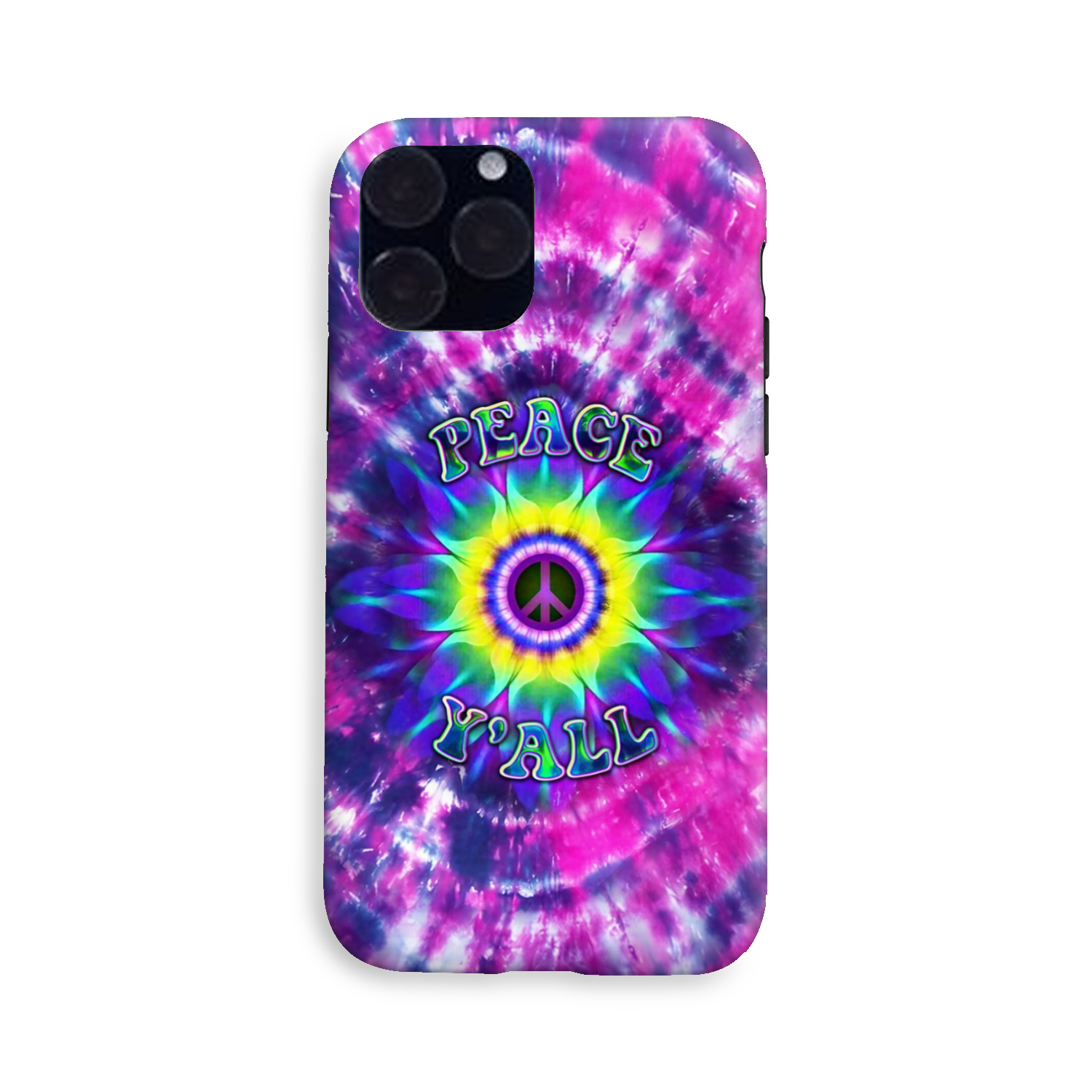 PEACE Y'ALL TIE DYE PHONE CASE - YHDU2906235