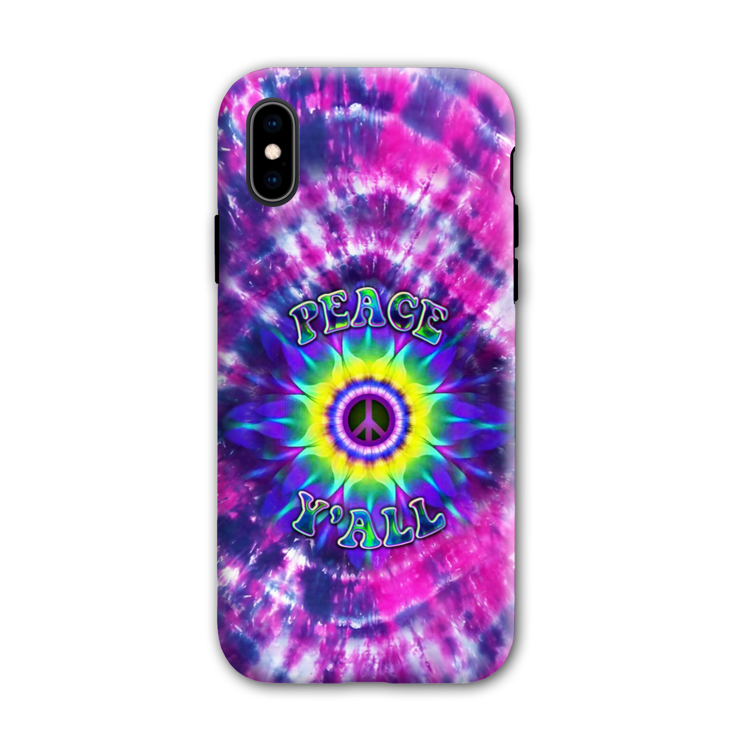 PEACE Y'ALL TIE DYE PHONE CASE - YHDU2906235