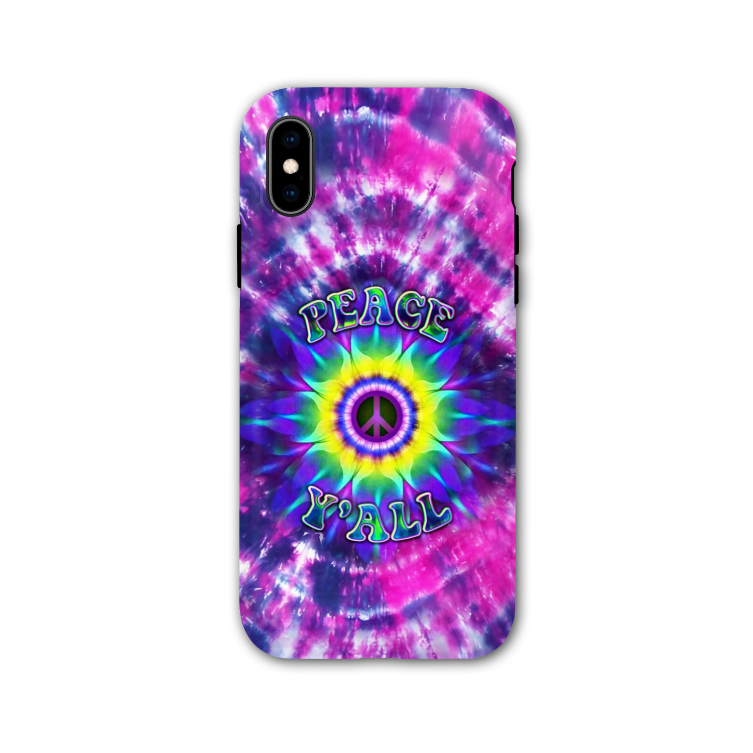 PEACE Y'ALL TIE DYE PHONE CASE - YHDU2906235