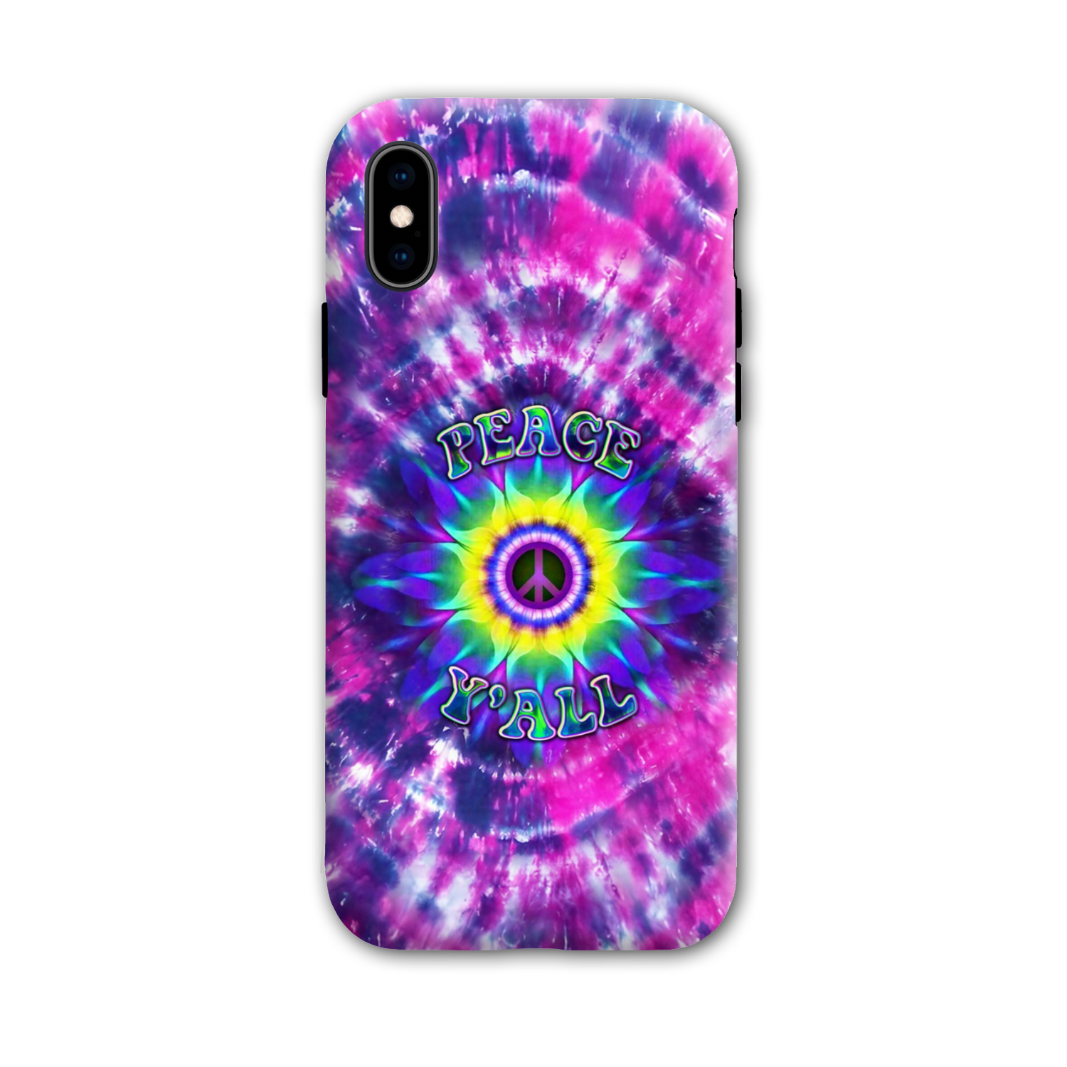 PEACE Y'ALL TIE DYE PHONE CASE - YHDU2906235