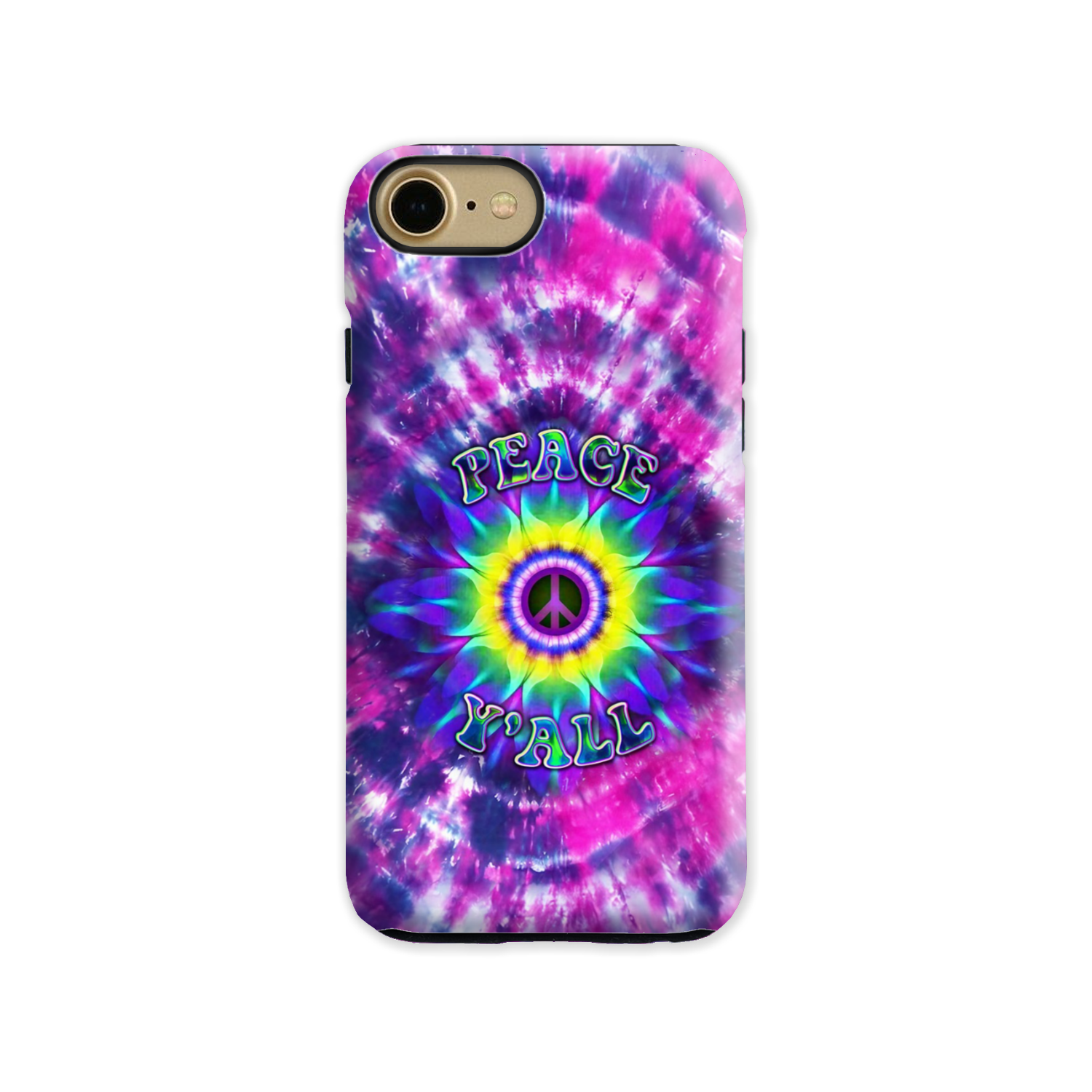 PEACE Y'ALL TIE DYE PHONE CASE - YHDU2906235