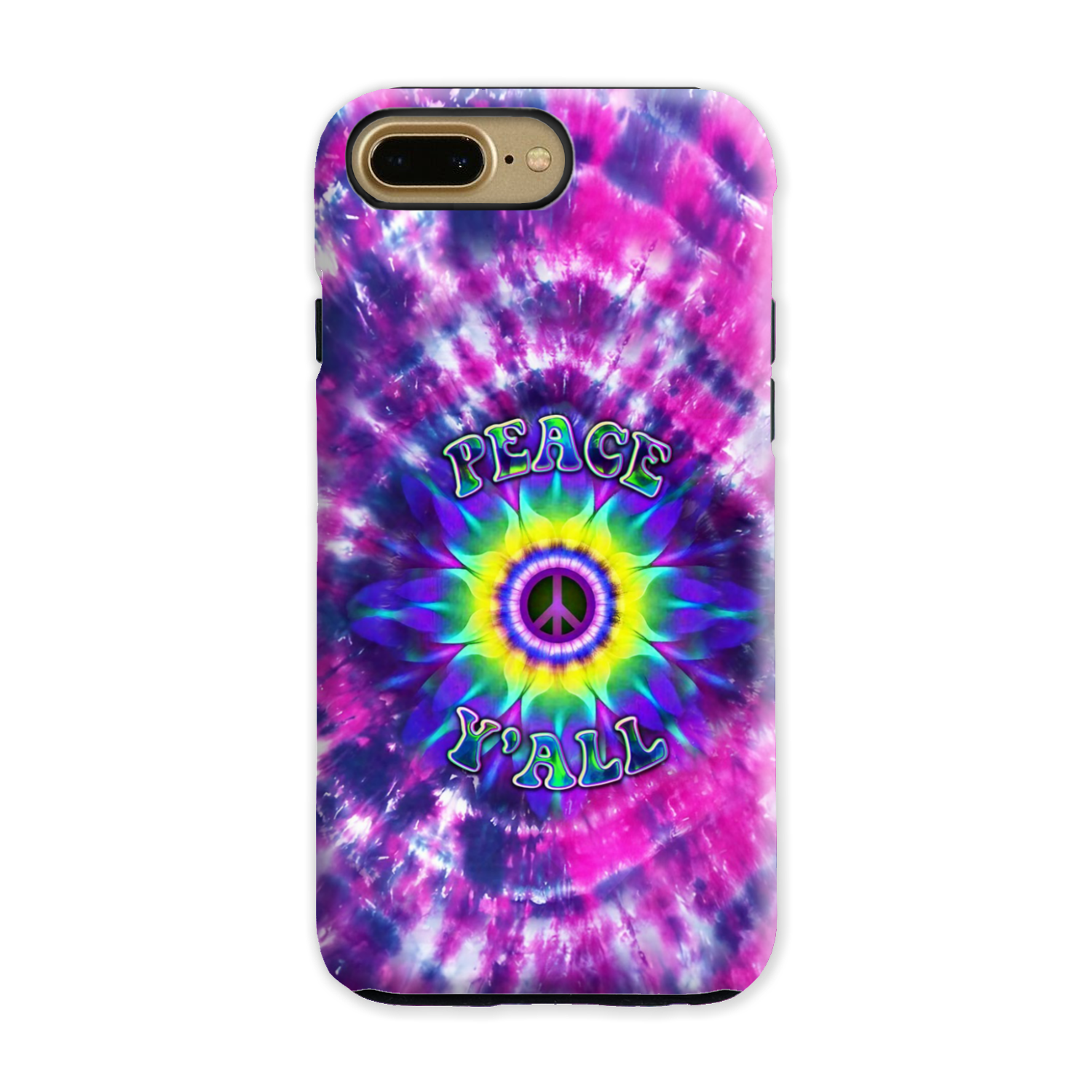 PEACE Y'ALL TIE DYE PHONE CASE - YHDU2906235