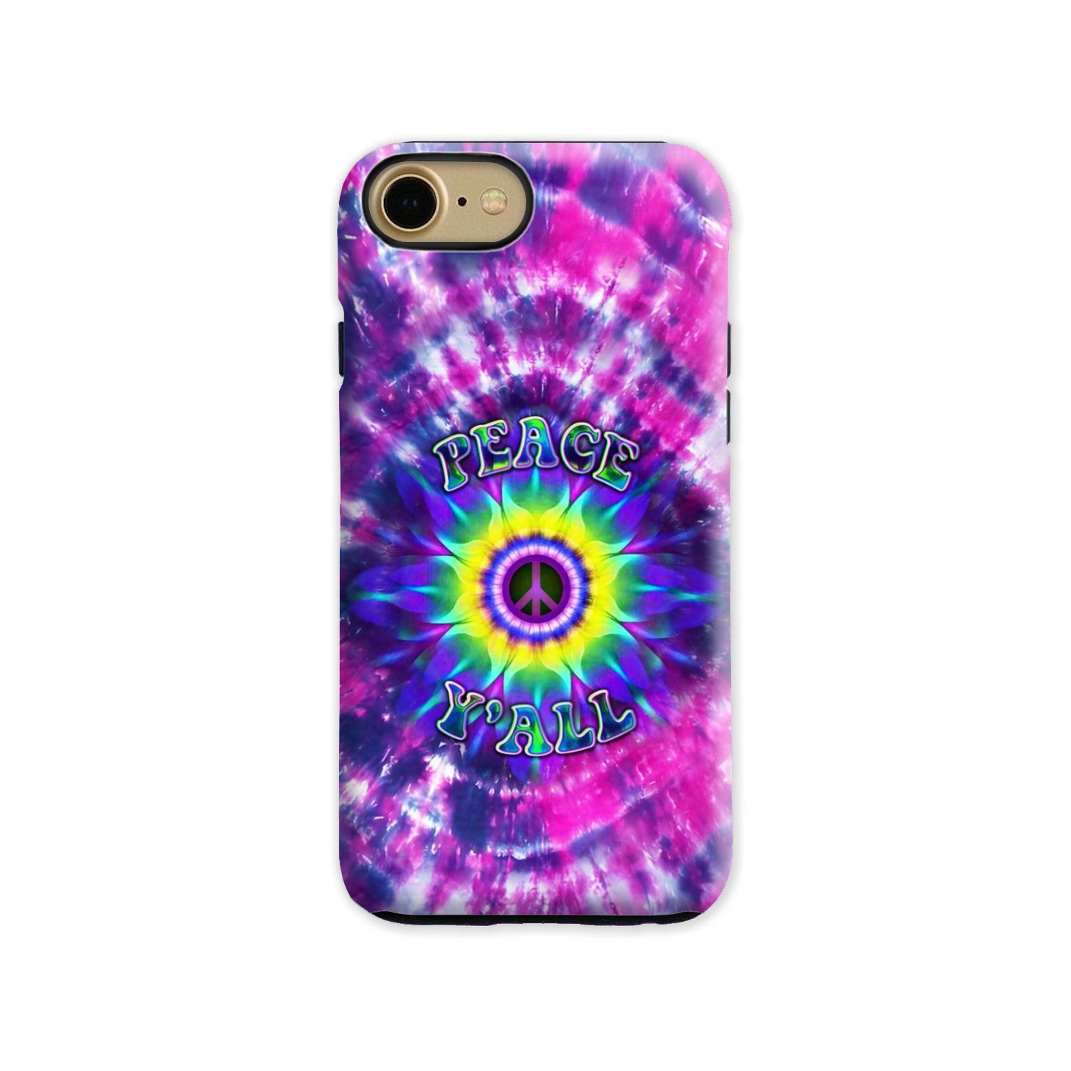 PEACE Y'ALL TIE DYE PHONE CASE - YHDU2906235