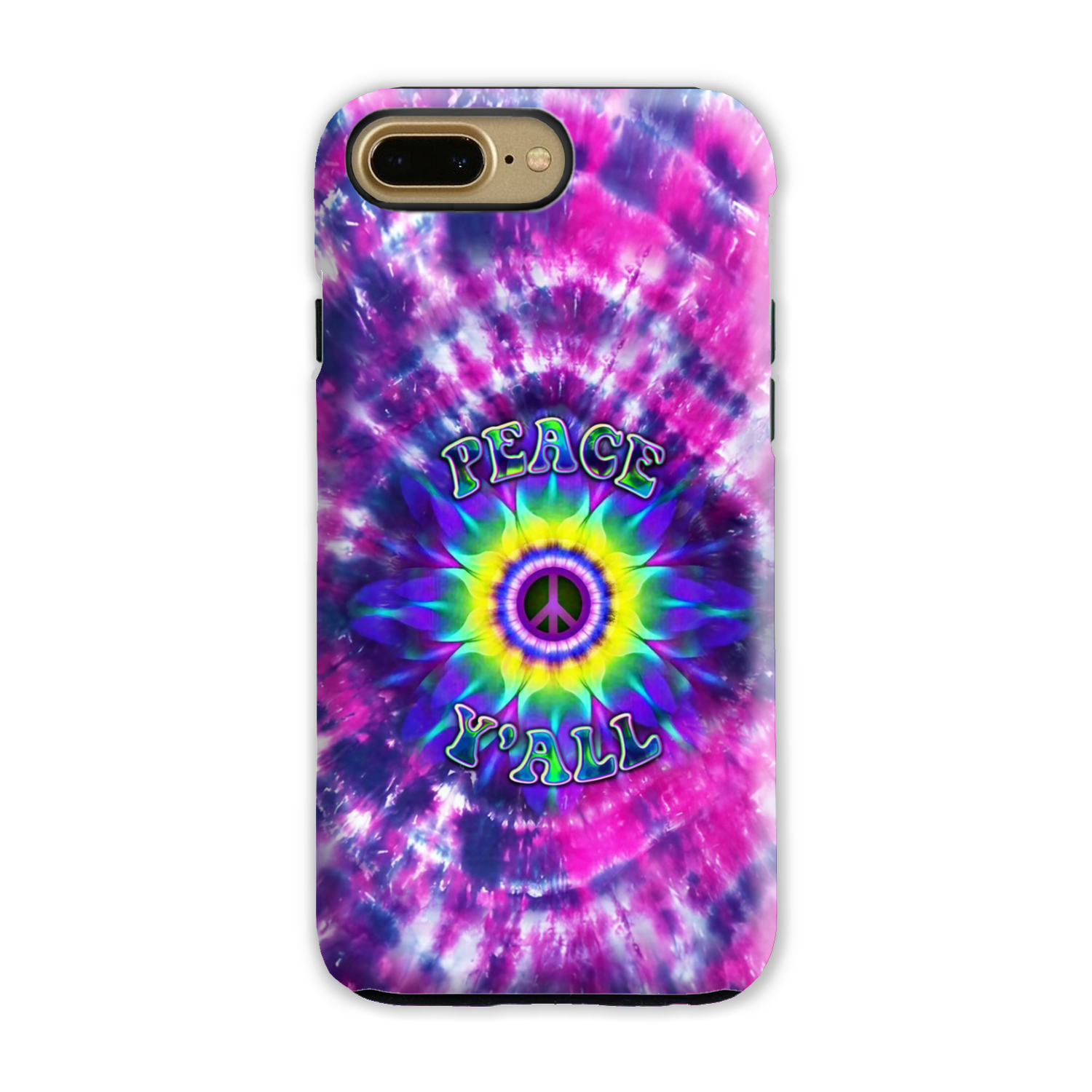 PEACE Y'ALL TIE DYE PHONE CASE - YHDU2906235