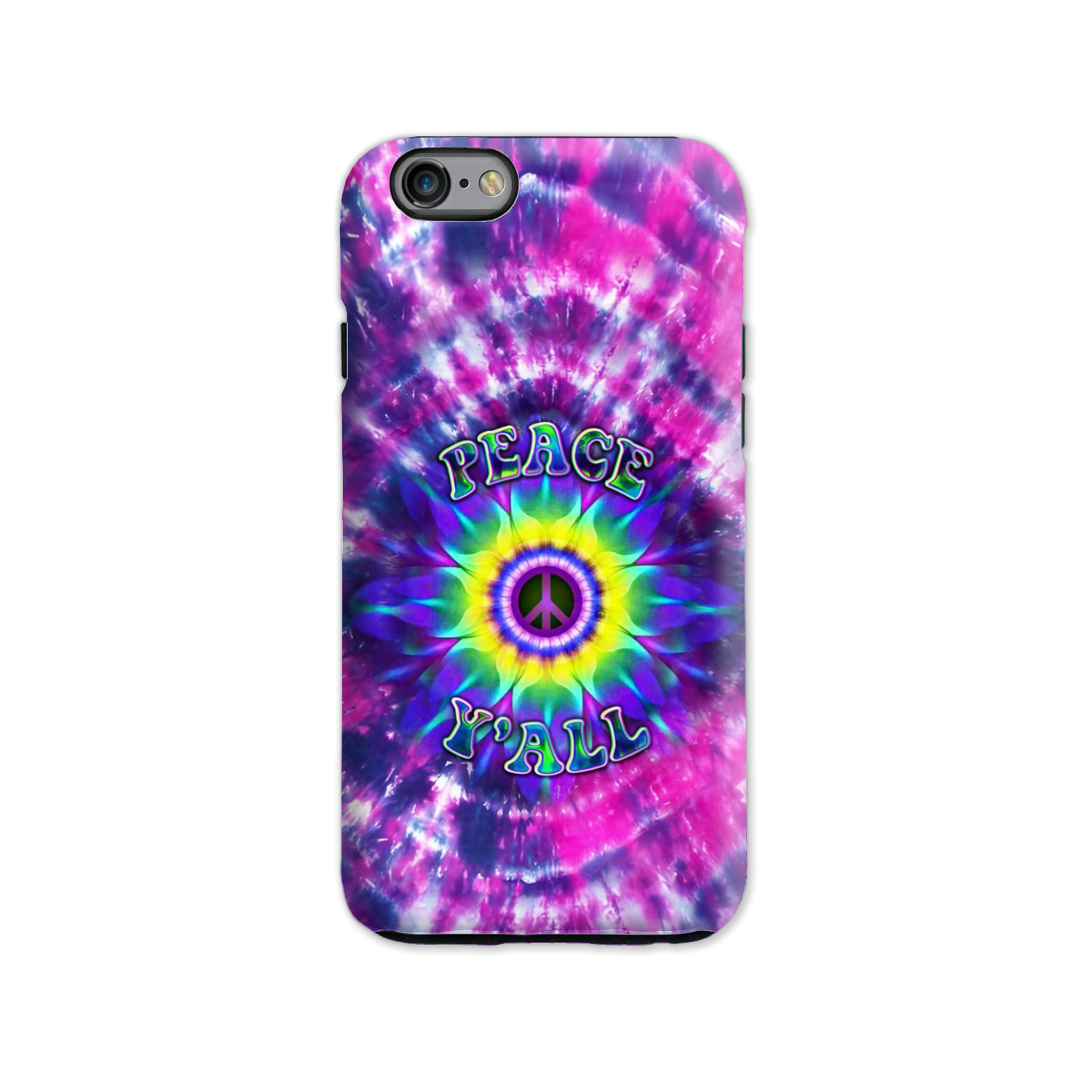 PEACE Y'ALL TIE DYE PHONE CASE - YHDU2906235