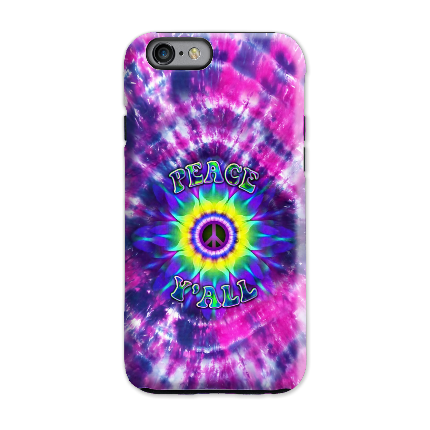 PEACE Y'ALL TIE DYE PHONE CASE - YHDU2906235