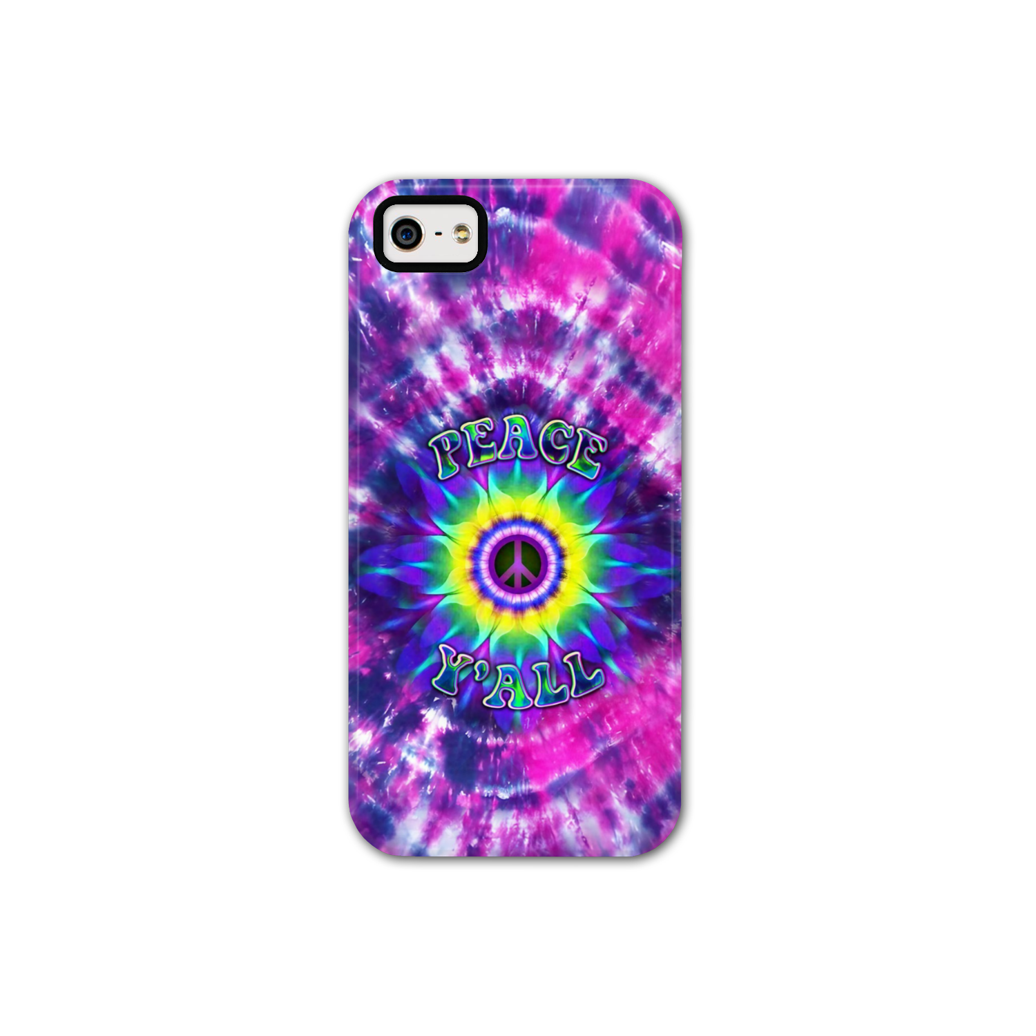 PEACE Y'ALL TIE DYE PHONE CASE - YHDU2906235