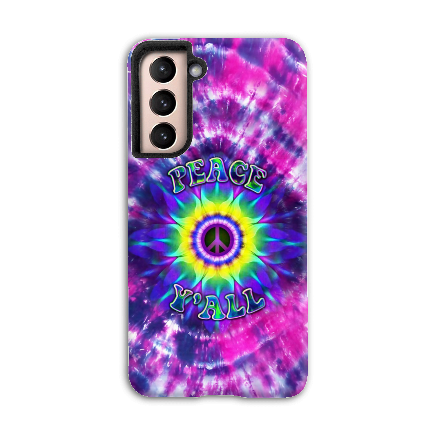 PEACE Y'ALL TIE DYE PHONE CASE - YHDU2906235