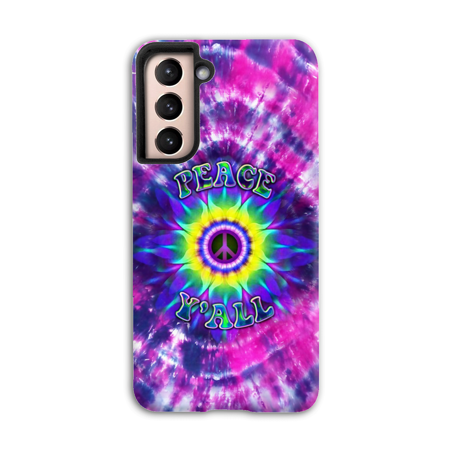 PEACE Y'ALL TIE DYE PHONE CASE - YHDU2906235