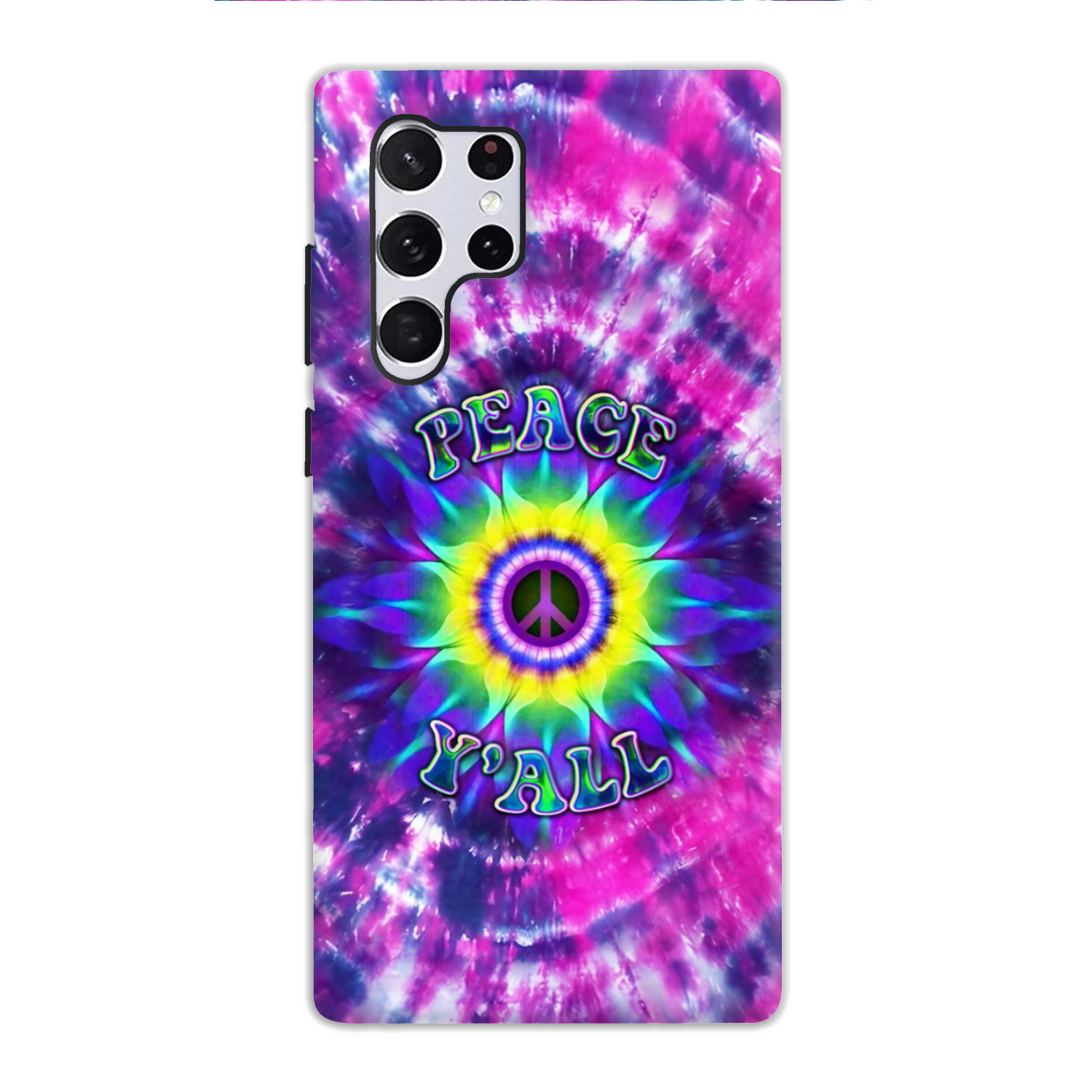 PEACE Y'ALL TIE DYE PHONE CASE - YHDU2906235