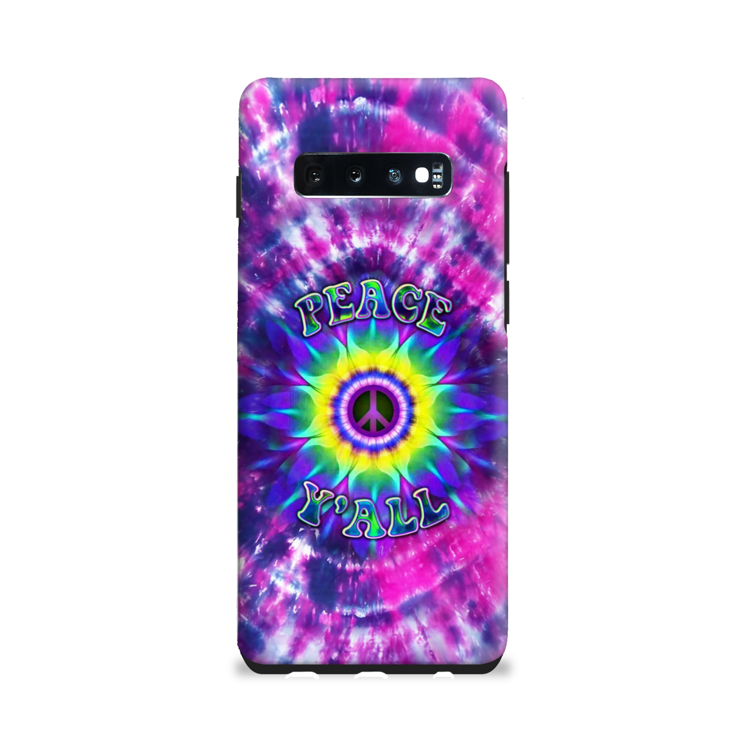 PEACE Y'ALL TIE DYE PHONE CASE - YHDU2906235