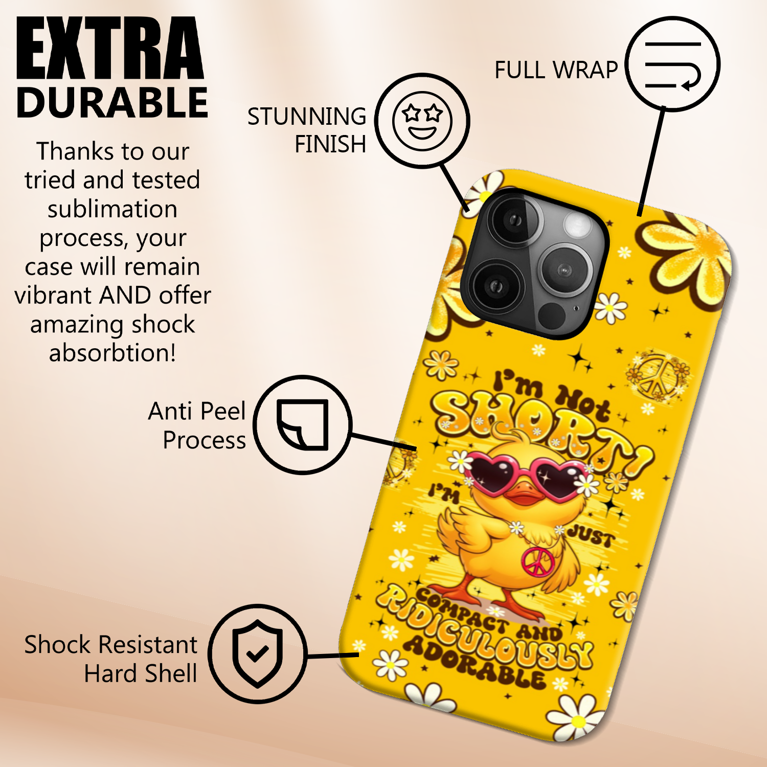 I'M NOT SHORT DUCK HIPPIE PHONE CASE - TYPQ0907252