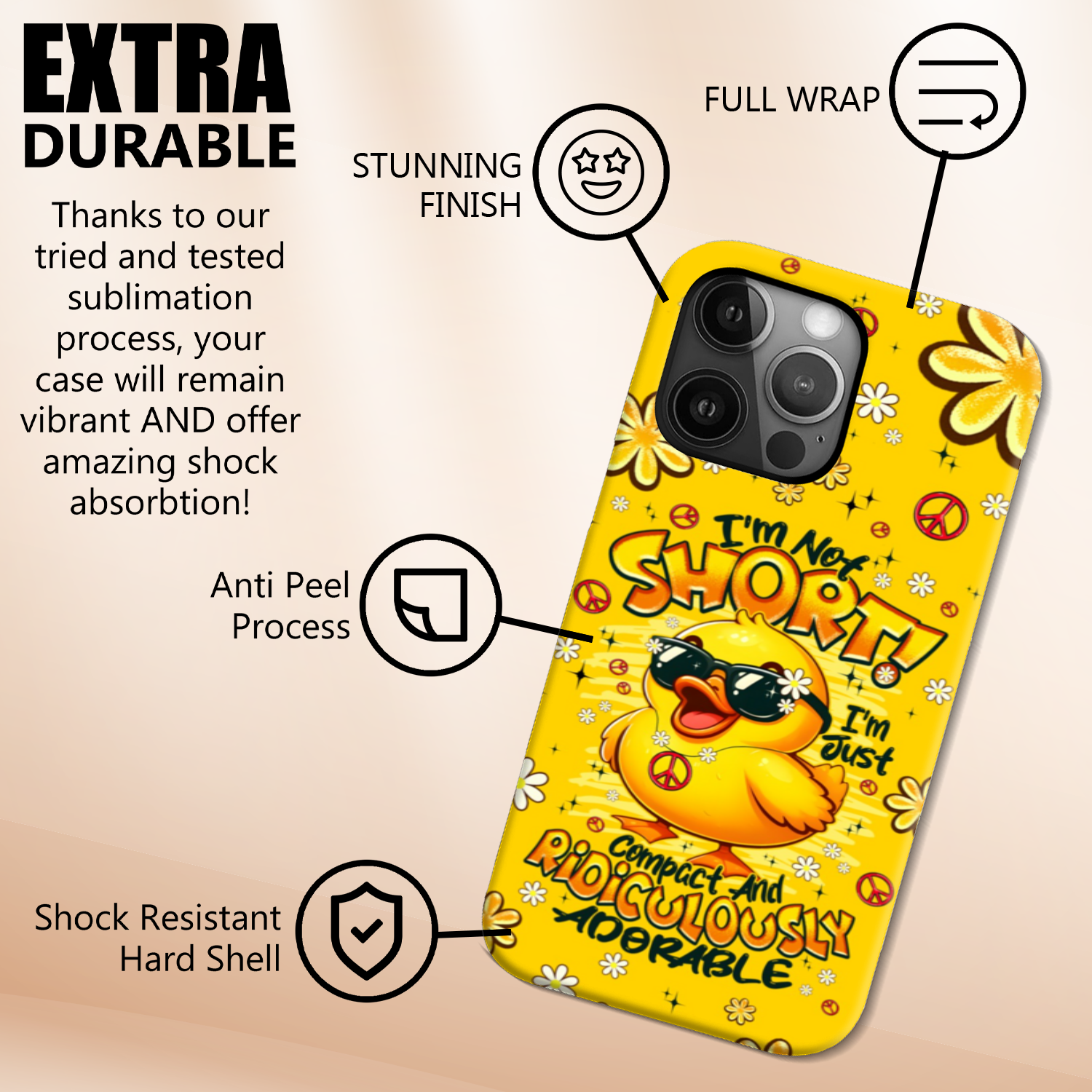 I'M NOT SHORT DUCK HIPPIE PHONE CASE - TYPQ0508255