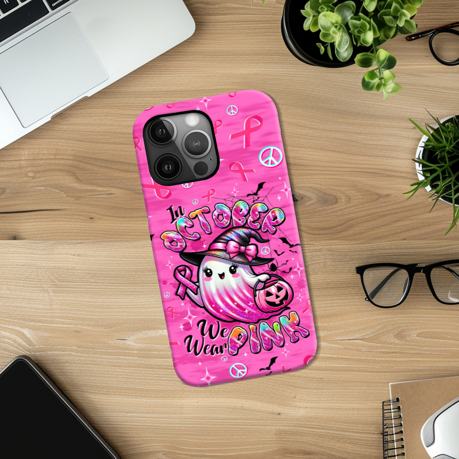 IN OCTOBER WE WEAR PINK BOO BREAST CANCER PHONE CASE - TLTW1208253
