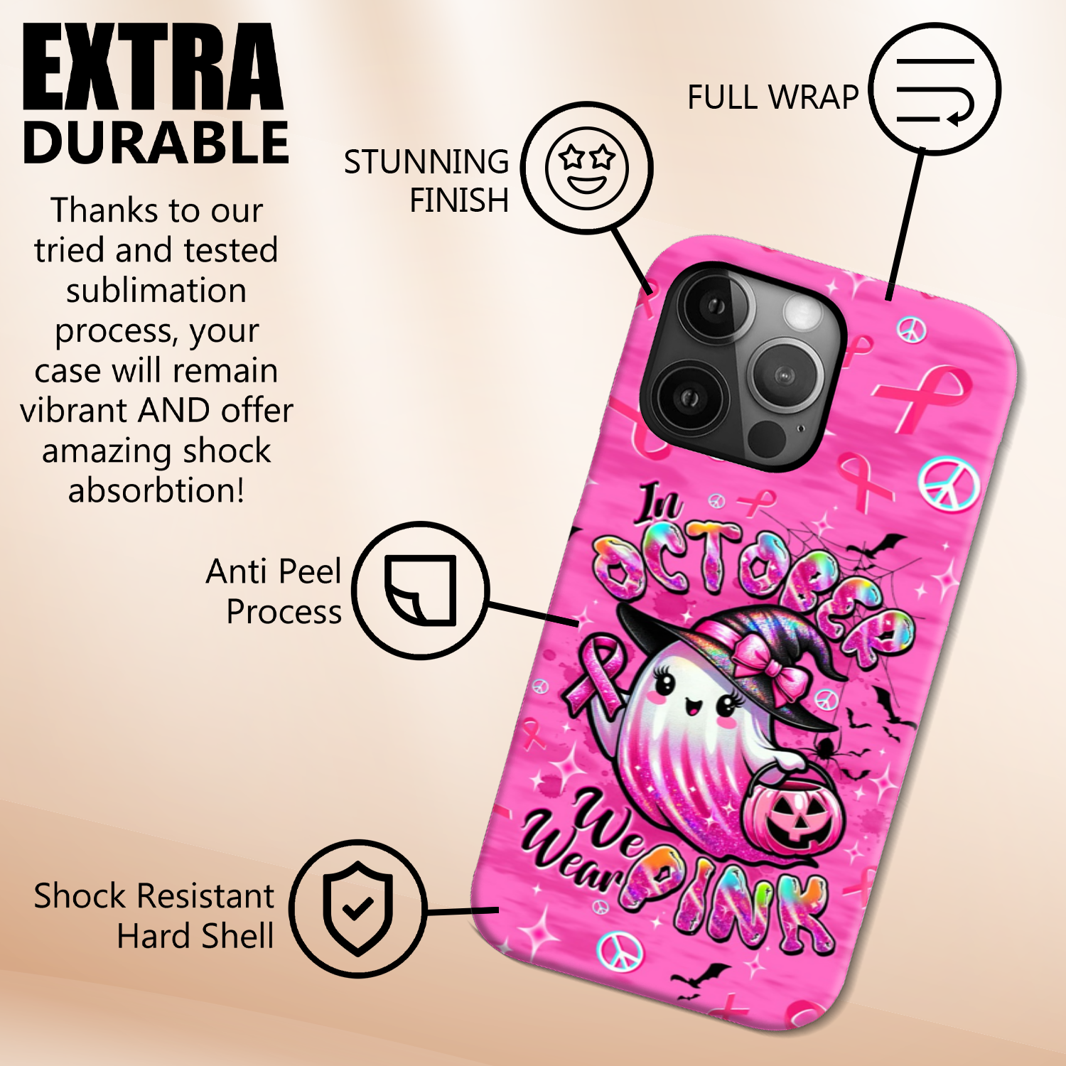 IN OCTOBER WE WEAR PINK BOO BREAST CANCER PHONE CASE - TLTW1208253