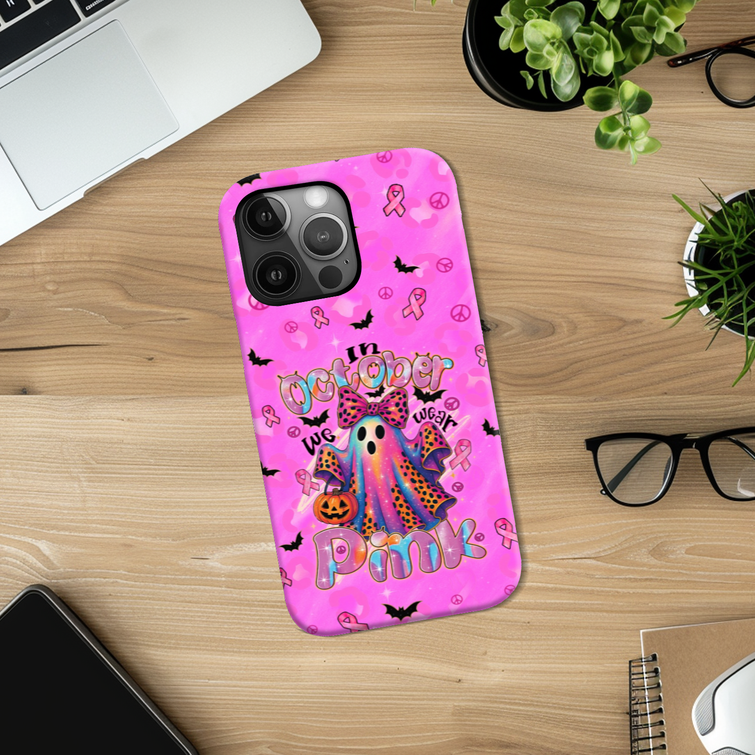 IN OCTOBER WE WEAR PINK BOO BREAST CANCER AWARENESS PHONE CASE - TYTD1308251