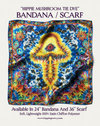 HIPPIE MUSHROOM TIE DYE BANDANA & SCARF - YHLN1512251