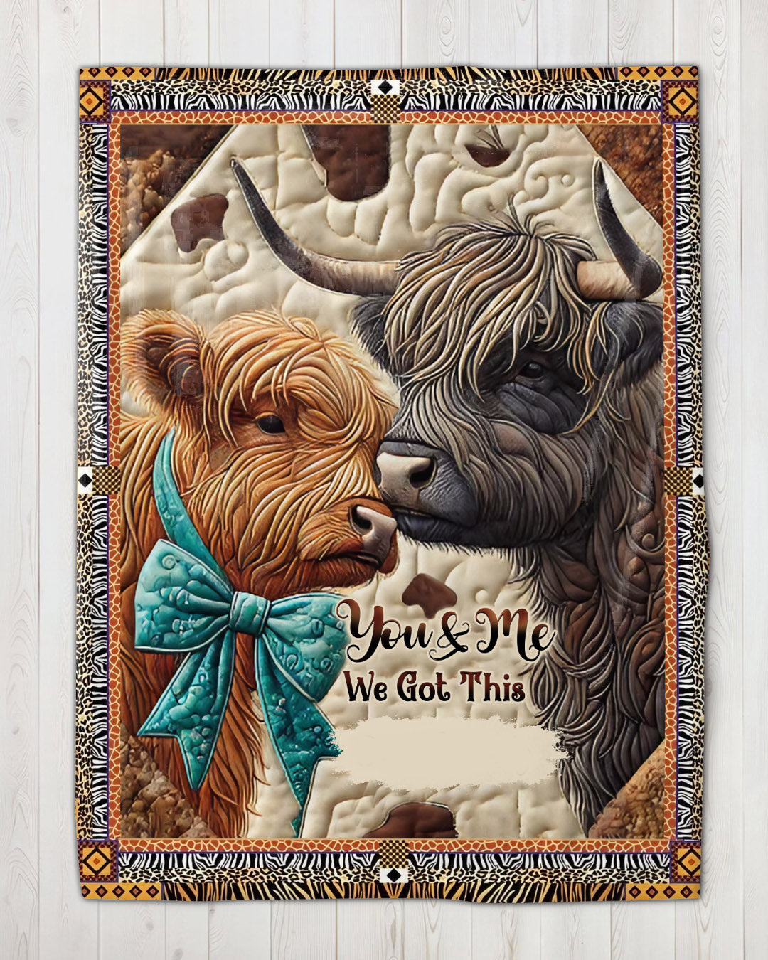 PERSONALIZED COUPLE COW FLEECE BLANKET - YHHN1401254