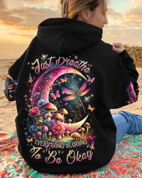 JUST BREATHE DRAGONFLY CRESCENT MOON ALL OVER PRINT - TLNZ0712234